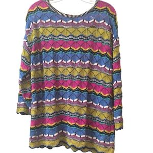 Vintage 1980's Missoni Colorful Patterned Sweater Sold At Nordstrom Size L